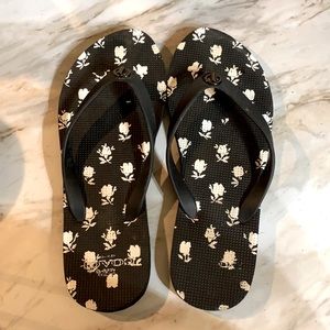 Coach floral flip flops